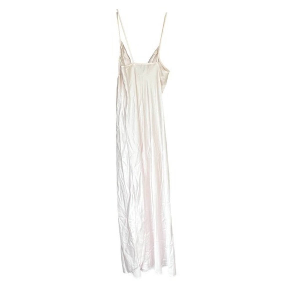 Vintage Unbranded pale pink long satin feminine romantic nightgown sz XS